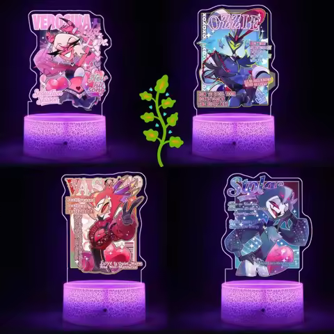 Night Light for Helluva Boss Verosika Mayday Asmodeus Vassago Stolas Colorful Lights Anime Bedside L