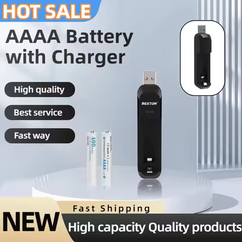 2PCS AAAA 1.2V 400mAh Ni-MH Rechargeable Battery with Charger High Capacity for Stylus Pen Tablet To