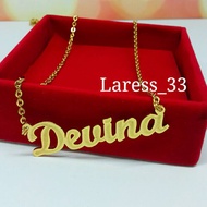 Engraved gemstone name necklace (2 weeks production) custom name necklace / crown name necklace. cus