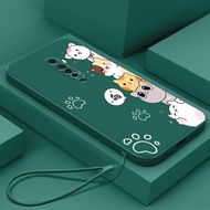 Casing OPPO Reno 2F reno2z reno 2 Reno phone case Softcase Liquid Silicone Protector Smooth Protective Bumper Cover New Design Cute Cat with Lanyard