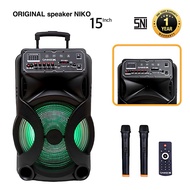 NIKO PT-1501 Trolley Speaker free 2mic wireless portable bluetooth speaker [15 inches] l OFFICIAL 2 