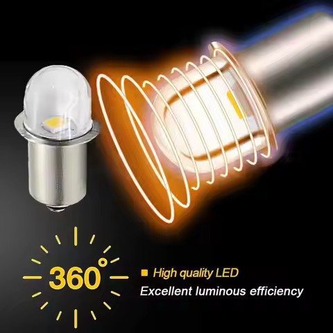 LED Miniature Lamp DC 3V 4.5V 6V 12V 18V 1SMD Pair P13.5S PR2 PR3 Warm White For Flashlight Torches 