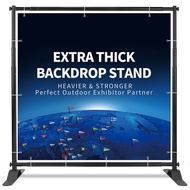 Banner Stand Backdrop - Banner Holder with Adjustable Poster Stand & Retractable Height Up to 5x7 - 