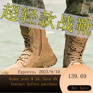 New Genuine Brown Combat Boots Men's Ultra-Light High-Top Dr. Martens Boots Breathable Training Shoes Genuine Leather