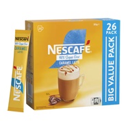 HỘP 26 GÓI CAFE 98% KHÔNG ĐƯỜNG MÍA Nescafe Coffee Sachets - Sugar Free Latte Caramel