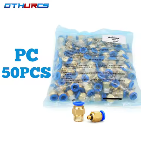 50 pcs Pneumatic Fittings PC Air Quick Connector PC4-M5 PC6-01 PC6 1/8" 1/4" 3/8" 1/2" Male Thread Q