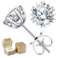 Diamond Earrings for Women Men, Gifts for Wife Mom Girlfriend, 0.6ct-3ct D Color (VVS1) Moissanite D