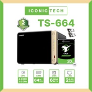 QNAP TS-664-64G ECC 0TB ~ 120TB Seagate Exos Enterprise DATA Center Hard Disk NAS Enclosure kIts. TS