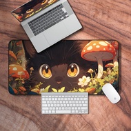 Desk Mat Cat, Cute Anime Mouse Pad, Lofi Desk Mat, Whimsical Laptop Mat, Gaming Desk Mat XL, Deskpad, Cat Lover Gifts