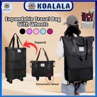 【Expandable】 Large Capacity Roller Travel Bag Portable Duffle Handbag Foldable Luggage Wheels 大容量旅行包
