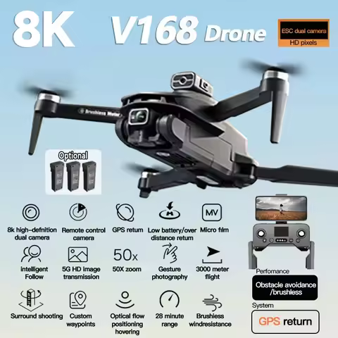 For XIAOMI V168 Drone 8K GPS Professional HD Aerial Photography Dual-Camera Omnidirectional Obstacle