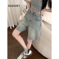 DaDuHey Light-colored do old five denim shorts female summer high waist loose hundred straight middl