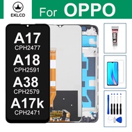 6.56" Display For OPPO A17 A18 A17K A38 CPH2579 CPH2471 LCD Touch Screen Digitizer Assembly With Fra