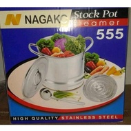 [DISC] SSA PANCI SET STOCK POT STEAMER 555 ( NAGAKO) / KUKUSAN STAINLESS ISI 4 SET ( NAGAKO )