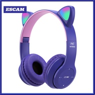 Norman Malthus P47 Headphone Bluetooth-compatible 5.0 Luminous Cat Ear Shape Wireless Headset for Tr