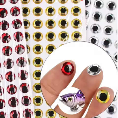300 grains 2025 3mm-9mm Fish Lure Eyes Fly Tying 3D 3D Holographic Eye DIY Stickiness Fishing Bait E