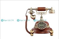 KIPO-木色復古電話-復古電話-造型電話-古典歐式 雕花 歐洲款電話 NCH010107A