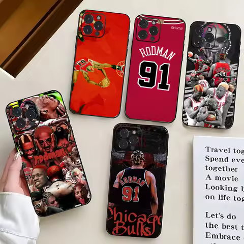 1PC Basketball Star Dennis Rodman Phone Case Silicone Soft For iPhone 16 15 14 13 12 11 X XR Plus Pr