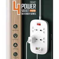 LDNiO USB Socket Hub Extension Fast Charge 3 Universal Socket + 4 USB Slot