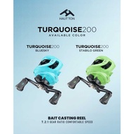 Bait Casting BC DRAG CLICKER HAUT TON Turquoise Fishing Reel (Left Handle)