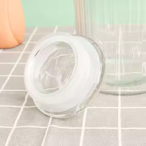 650Ml Transparent Airtight Food Storage Container Safe Glass Jar for Keeping Kitchen Staples Fresh L
