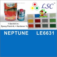 5 Liter ( NEPTUNE LE6631 ) HEAVY DUTY Two Pack Epoxy Floor Paint - 4 Liter + 1 Liter = 5L / COATINGS / INTERIOR / EXTERIOR / OEM / LSC