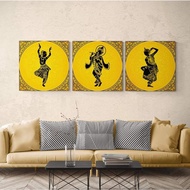 [ART CANVAS WITH FRAME] Bharatham Wall Art - Divine Yellow