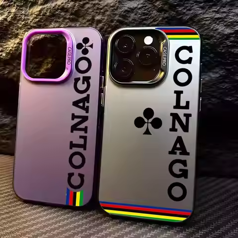 Fashion Cycling C-Colnago Phone Case For iPhone 16 15 14 13 12 11 Pro Max Black Matte Multicolor Las