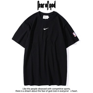 เสื้อยืด โอเวอร์ไซซ์ พิมพ์ลาย Fear Of God × NBA Air Jordan สไตล์ฮาราจูกุ สําหรับผู้หญิง