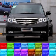 Headlight Multi-color RGB LED Angel Eyes Halo Ring Eye DRL RF Remote Control for Honda ELYSION PREST