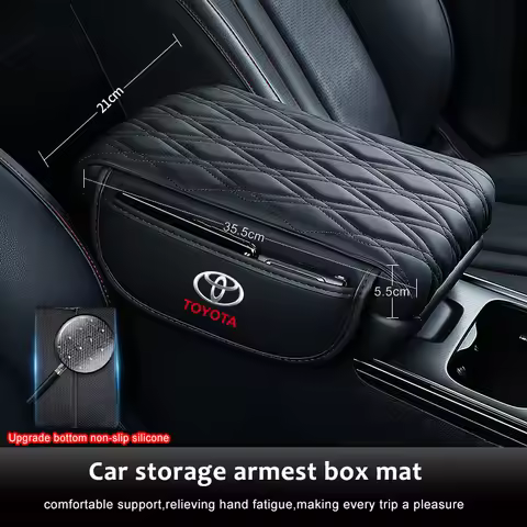 Car Arm rest Mat Memory Foam 40cm lengthening Arm Rest Box Pads For Toyota GRsport Hilux Corolla Cam
