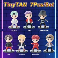 7Pcs/Set TinyTAN BTS Tiny TAN Bangton Boys Mini Anime Figure Miniature Figurine Collection Model Ornament Kpop Merchandise