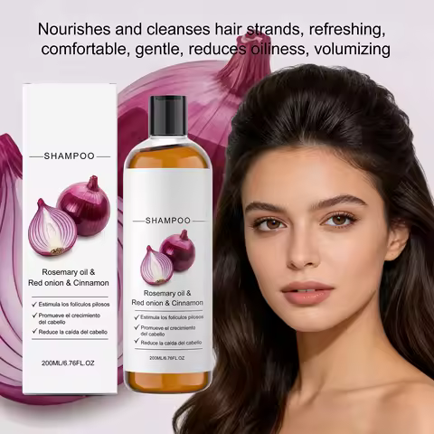 Rosemary & Red Onion Shampoo Oil-Control Volumizing Strengthen Hair Roots Reduce Breakage Nourishing