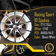 Racing Sport 10 Spokes 17 x 7.0JJ 8X100/114.3 Black/ White