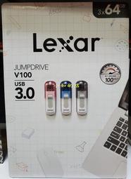 【小如的店】COSTCO好市多代購~LEXAR USB隨身碟64GB(每組3入)採用保護蓋設計.具吊飾孔