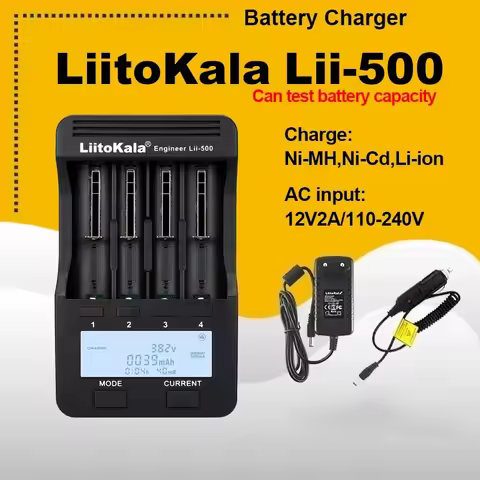 LiitoKala Lii-500 LCD 3.7V/1.2V AA/AAA 18650/26650/16340/14500/10440/18500 Battery Charger with scre
