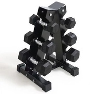 NEW HEXAGON DUMBBELL - 1 set （2.5KG x 2+5KG x 2+7.5KG X 2) + 3 level dumbbell rack