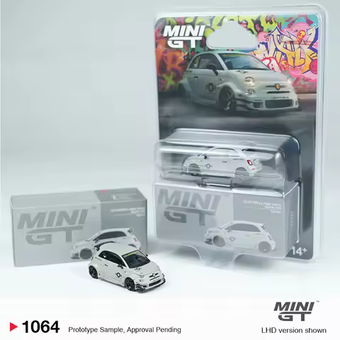 MINIGT 1:64 Abarth 595 LB-WORKS X Abas Works Fighters MGT01064-CH Car Alloy Toys Diecast Metal Model