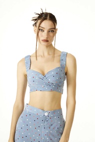 The SRT X8 Polka Dot Crop Top Bra (TBL116) เสื้อครอปสายเดี่ยวทรงบรา ลายจุด