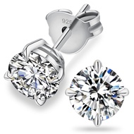 0.6-3ct Moissanite Stud Earrings, D Color VVS1 Clarity, Lab Created Diamond Stud Earring for Women, 