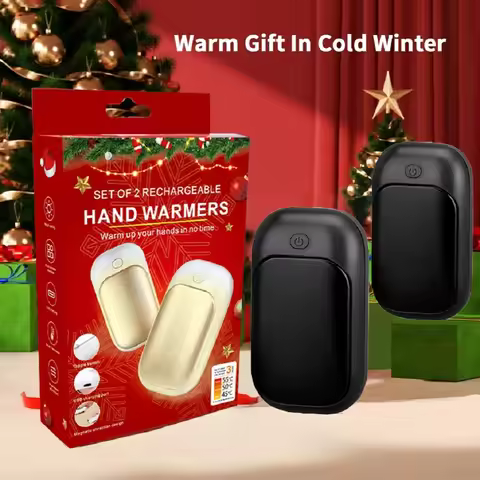 Magnetic Rechargeable Hand Warmer 2-Piece Set, Portable Handheld Heater, Men's Technology Gift, Esse