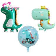 Dinosaur Aluminum Foil Balloon Cartoon Green Crown Dinosaur Forest Party Decoration Cute Dinosaur Ba