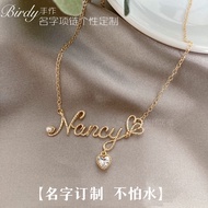 สร้อยคอชุบทอง 14K ประดับมุก ลายตัวอักษรทองคำประดับเพชร สร้อยคอแบบหัวเข็มขัด เครื่องประดับแฟชั่นสำหรั