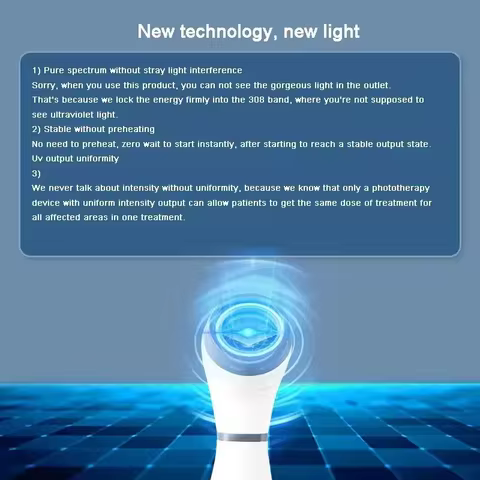 Handheld Narrowband UVB 311nm UV Phototherapy Device for Psoriasis Vitiligo Eczema Treatments