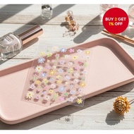 Latest 5D Oil Painting Floral Embossed Nail Stickers Waterproof Peel-off M0-206  Pelekat Kuku Terkin