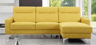 【DH】商品貨號N670-2《瑞陽》L型黃色布沙發組左向(圖一)寬252CM。備有右向圖三另計。主要地區免運費