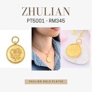 ZHULIAN [PT5001] LOKET DUIT SYILING (medium) loket sahaja GOLD PLATED EMAS ZHULIAN