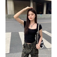 Lovely multicolored lace collar t-shirt -ZXstore- Aocoorendinhno4010_P7K2