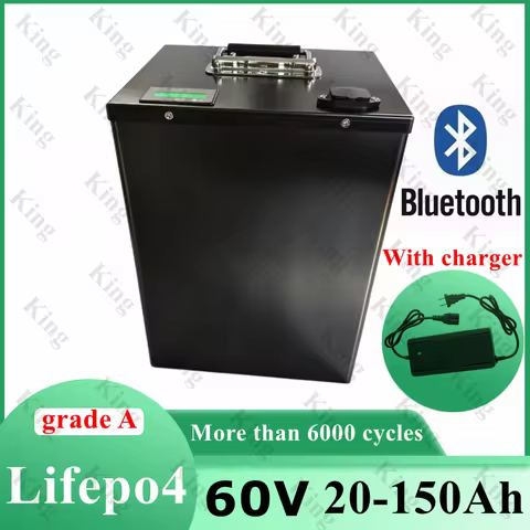 King-100Ah 60V 60Ah 80Ah 30Ah 60V 40Ah 150Ah 120Ah lifepo4 Lithium battery pack with Bluetooth APP B