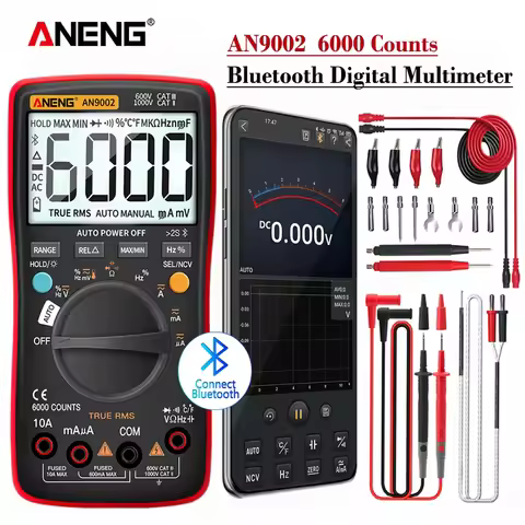 ANENG AN9002 Bluetooth Digital Multimeter 6000 Counts Professional MultimetroTrue RMS AC/DC Current 